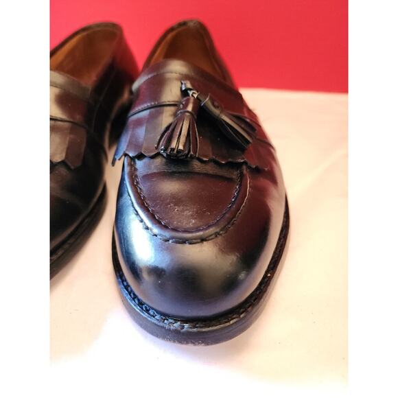 Allen Edmonds Newport Loafers Black Leather Tassel Apron Toe Slip On Shoes 11D main image 11